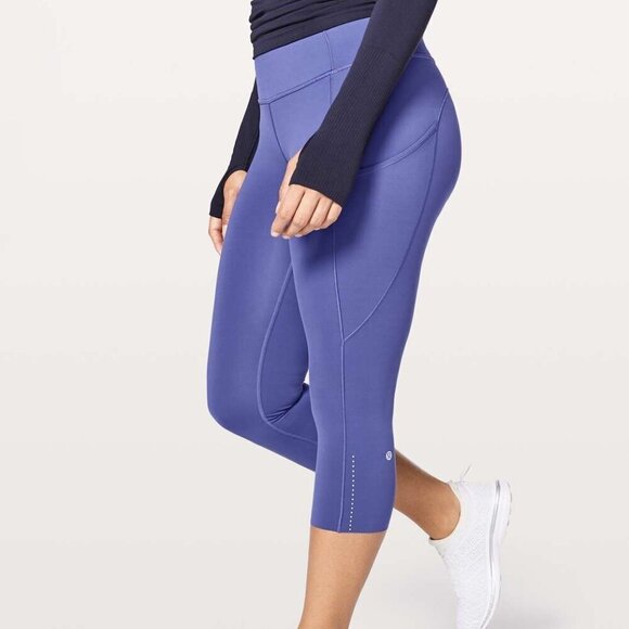 Lululemon Fast & Free Crop II *Nulux 19" -Stony Grape- Size 4 - Picture 1 of 13